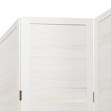 Room Divider 4 Panels White Solid Wood Paulownia 358836