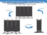 5.74FT 4-Fold Top With Shape 130g Polyester Cloth Plastic Feet Carbon Steel Frame Foldable Screen 02101868
