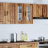 Kitchen Wall Cabinet with Glass Door Kalmar Old Wood Engineered Wood 853675