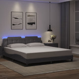 Bed Frame with LED without Mattress "Zadar" Grey 180x200 cm 3214127