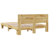 Bed Frame with Headboard without Mattress 140x190 cm Solid Wood Oak 3324137