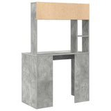 Desk with Shelf Concrete Grey 91 x 50 x 149 cm Engineered Wood 869261