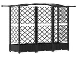 Raised Bed with Trellis and Roof Black 163 x 40 x 126 cm PP 42032534