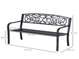 126Lx60Wx85H cm Steel Bench-Black T3398P323766