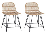 Bar Stool 2 pcs Natural 44 x 54 x 96 cm Rattan and Steel 42033208