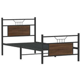 Bed Frame without Mattress Brown Oak 90x200 cm Engineered Wood 4106852