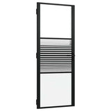 Glass Door Striped Black 83 x 3.5 x 201.5 cm Aluminium 42012454