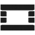 TV Cabinet Set 8 pcs Black oak 100 x 30 x 30 cm Engineered wood 3332532