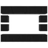 TV Cabinet Set 8 pcs Black oak 100 x 30 x 30 cm Engineered wood 3332532