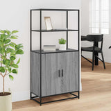 Highboard Grey Sonoma 68x35x139 cm Engineered Wood and Metal 849052