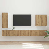 TV Wall Cabinet Set Wall-mounted 6 pcs Artisan Oak 3408951