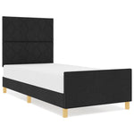 ZNTS Bed Frame Black 100x200 cm Fabric 3344783