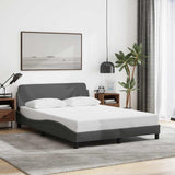 Bed Frame "Dover" Dark Grey 137x190 cm Fabric 373280