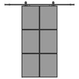 Sliding Door with Hardware Set Black 102.5x205 cm Tempered Glass 3375888