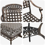 Garden Dining Set 5 pcs Bronze Aluminium 3334644