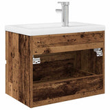 Sink Cabinet with Built-in Basin and Faucet Old Wood 3328931