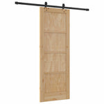 Sliding Door Manual Natural and black 73.5 x 198.5 cm 3333494