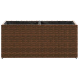 Garden Planter with 2 Pots Brown 72x30x32 cm Poly Rattan 366423