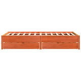 Bed Frame without Mattress Wax Brown 135x190 cm Double Solid Wood Pine 3301727