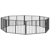 Dog Gate 8 pcs Black 100 x 60 cm Galvanised Steel 891999