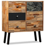Side Cabinet with 6 Drawers Solid Reclaimed Teak 70x30x76 cm 245405