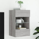 TV Wall Cabinet with LED Lights Grey Sonoma 40x30x60.5 cm 837088