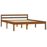 Bed Frame without Mattress Honey Brown Solid Pine Wood 140x200cm 283211