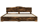 Bed Frame with Drawer Smoked Oak 180 x 200 cm Engineered Wood 3413573