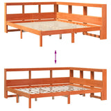 Bookcase Bed without Mattress Wax Brown 160x200 cm Solid Wood Pine 3324313