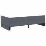 Corner Bed Frame Dark Grey 100 cm x 200 cm Velvet 42016092
