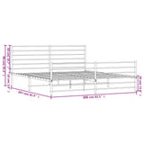 Metal Bed Frame without Mattress with Footboard Black 200x200cm 352344