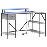 Desk with Drawer Grey Sonoma 120 x 79 x 86.5 cm Engineered Wood 859403
