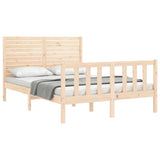 Bed Frame without Mattress Double Solid Wood Pine 3193181