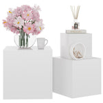 ZNTS Side Tables 3 pcs High Gloss White Engineered Wood 808591