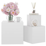 ZNTS Side Tables 3 pcs High Gloss White Engineered Wood 808591