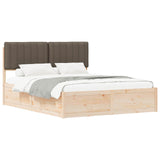 Bed Frame with Upholstered Headboard Taupe 160 x 200 cm 3398222