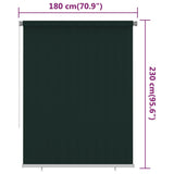 Outdoor Roller Blind 180x230 cm Dark Green HDPE 312828