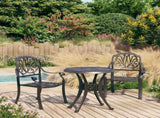 Bistro Set Black Cast Aluminium Durable Bistro Set Round 3070572