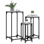 ZNTS Nesting Side Tables 3 pcs Grey Sonoma Engineered Wood 838941
