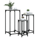 ZNTS Nesting Side Tables 3 pcs Grey Sonoma Engineered Wood 838941