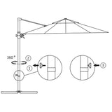 Cantilever Garden Parasol Azure blue Fabric Large Tiltable 46999