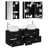 Bathroom Furniture Set 5 pcs Black Oak 3407048