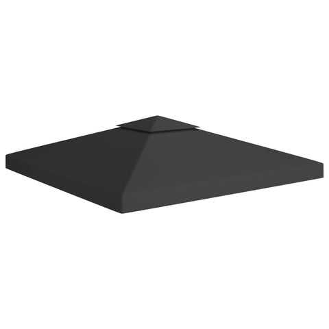 2-Tier Gazebo Top Cover 310 g/m² 3x3 m Black 312072