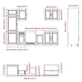 7 Piece Kitchen Cabinet Set Porto High Gloss White Engineered Wood 3314783