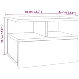 Floating Nightstand 2 pcs Grey Sonoma 40x31x27 cm 815315