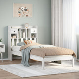Bookcase Bed without Mattress White 75x190 cm Small Single Solid Wood Pine 3321611