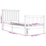 Bed Frame without Mattress Solid Wood Small Single 3103868