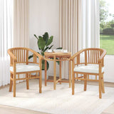Chair with Cushion 2 pcs Brown 63 x 58 x 89 cm Solid Teak Wood 42008384