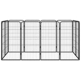 12-Panel Dog Playpen Black 50x100 cm Powder-coated Steel 3115959