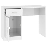 Desk with Drawer&Cabinet High Gloss White 100x40x73 cm Engineered Wood 342655